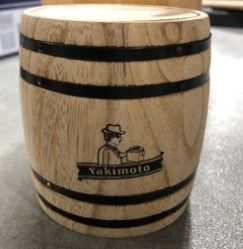 Photo 2 of 1pc Mini Size---Yakimoto wooden barrel with Lid  3.74"L x 3.54"W x 3.74"H
