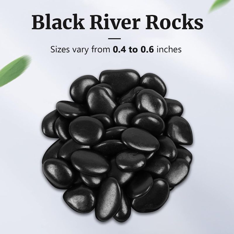 Photo 1 of 2 Pounds River Rocks for Plants, Aquarium Rocks, 0.4" - 0.6" Pebbles for Indoor Plants, Polish Pebbles for Outdoor Landscaping, Garden Stones, Decorative Rocks for Plants, Vases, Garden, Aquarium
