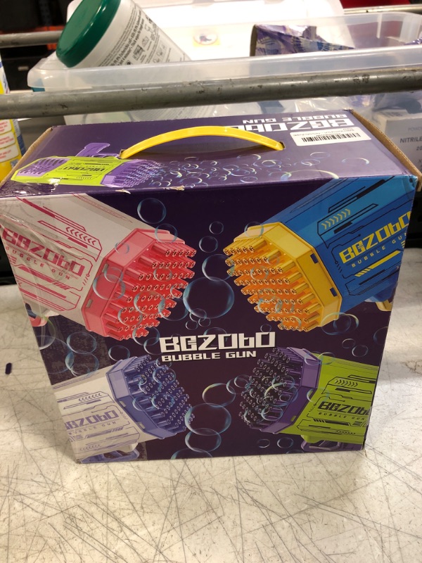 Photo 1 of Bazooka Bubble Gun, 69 Holes Bubbles Machine with 2 Batteries?Bubble Blaster for Kids Adults, Bubble Maker Summer Toy Gift for Outdoor Birthday Wedding Party (Purple)
