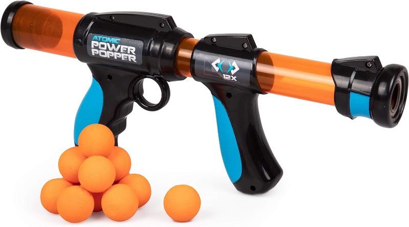 Photo 1 of Atomic Power Popper 12X Foam Ball Blaster - Rapid Fire Pump Shoots Up to 12 Foam Balls - Great Toy Gift for Kids and Teens - Ages 4+

