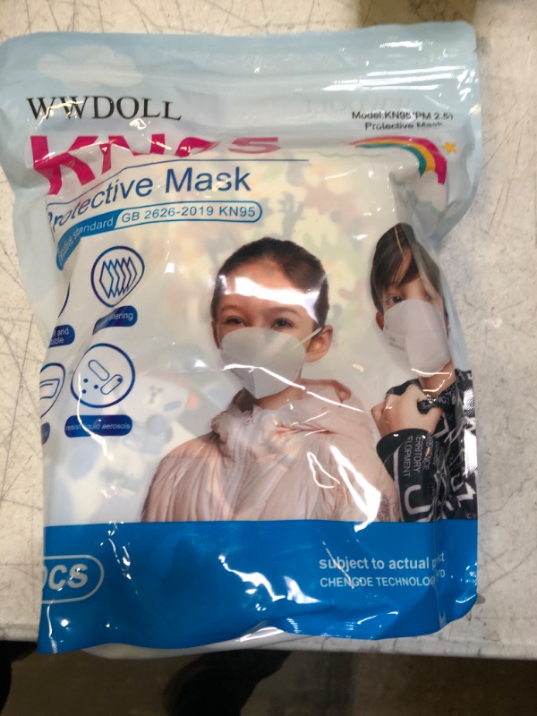 Photo 2 of WWDOLL Kid KN95 Face Mask 50 Pack, 5-Layers Breathable KN95 Masks, Animal Print