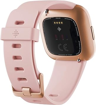 Photo 1 of Fitbit Versa 2 Health & Fitness Smartwatch with Heart Rate, Music, Alexa Built-in, Sleep & Swim Tracking, Petal/Copper Rose, One Size (S & L