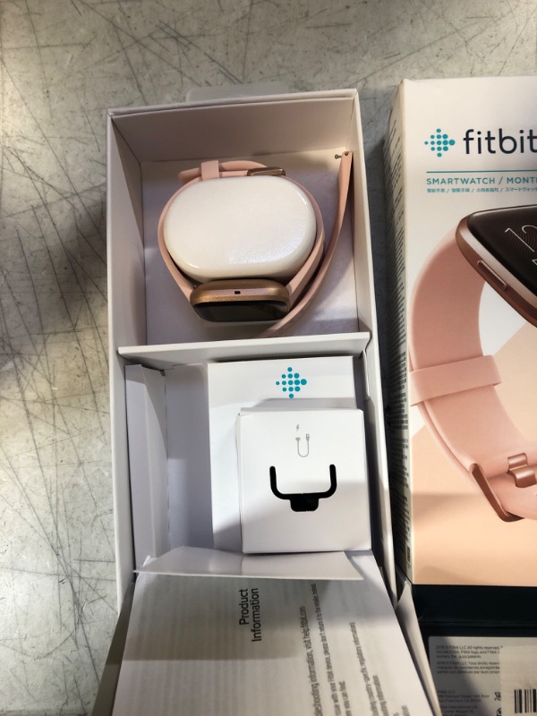 Photo 3 of Fitbit Versa 2 Health & Fitness Smartwatch with Heart Rate, Music, Alexa Built-in, Sleep & Swim Tracking, Petal/Copper Rose, One Size (S & L