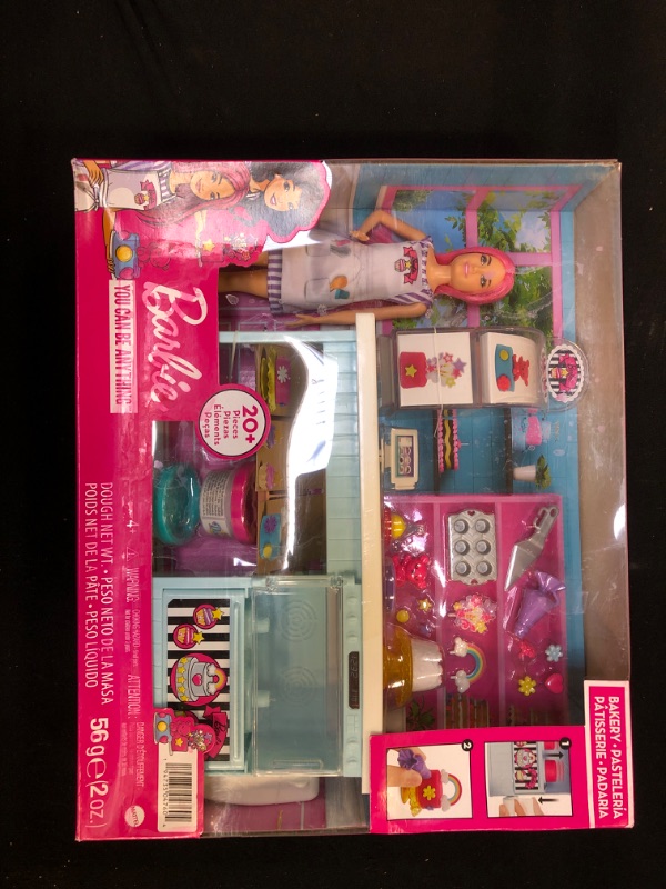 Photo 2 of Barbie Bakery Doll & Playset with Pink-Haired Petite Doll, Baking Station, Cake-Making Molds & Dough & 20+ Accessories