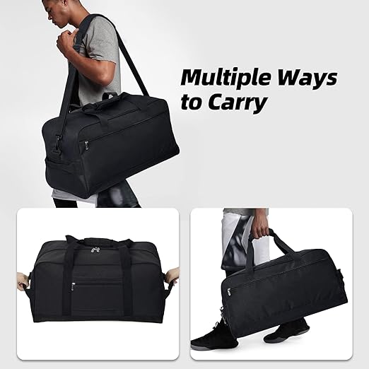 Photo 1 of 21 inch Travel Duffel Bag for Weekend and Overnight - Lightweight Carry On Bag for 2-3 day trip-Black