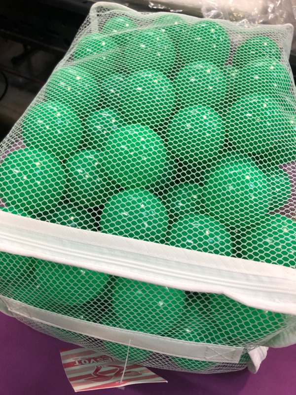 Photo 1 of GUESVOT Ball Pit Balls for Kids, Plastic Refill 2.2 Inch Balls, 100 Pack, Bright Colors, Phthalate and BPA Free, Includes a Reusable Storage Bag with Zipper Green