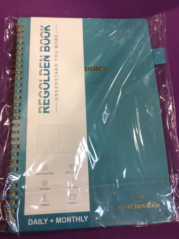 Photo 2 of Daily Weekly Planner Undated, Daily Schedule Planner To Do List Notebook, Monthly Yearly Planner Academic Planner Productivity Journal and Agenda Organizers for Man & Women, Twin-Wire Binding, Flexible Cover, Pocket, Pen Loop,4 Monthly 120 Days (7" x 10")