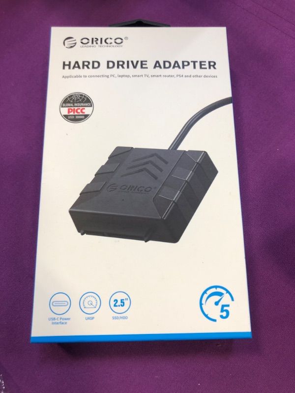 Photo 2 of ORICO 2.5'' Hard Drive Enclosure SATA to USB C Cable, Hard Drive Adapter Converter for 2.5 Inch SSD & HDD Data Transfer, Support UASP(S1-3C-05)