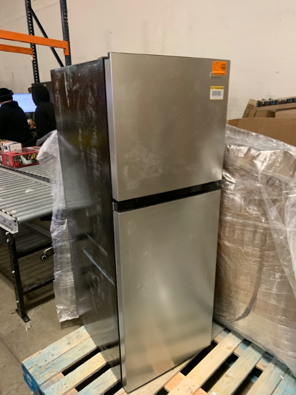 Photo 1 of 10.1 cu. ft. Top Freezer Refrigerator in Stainless Steel

