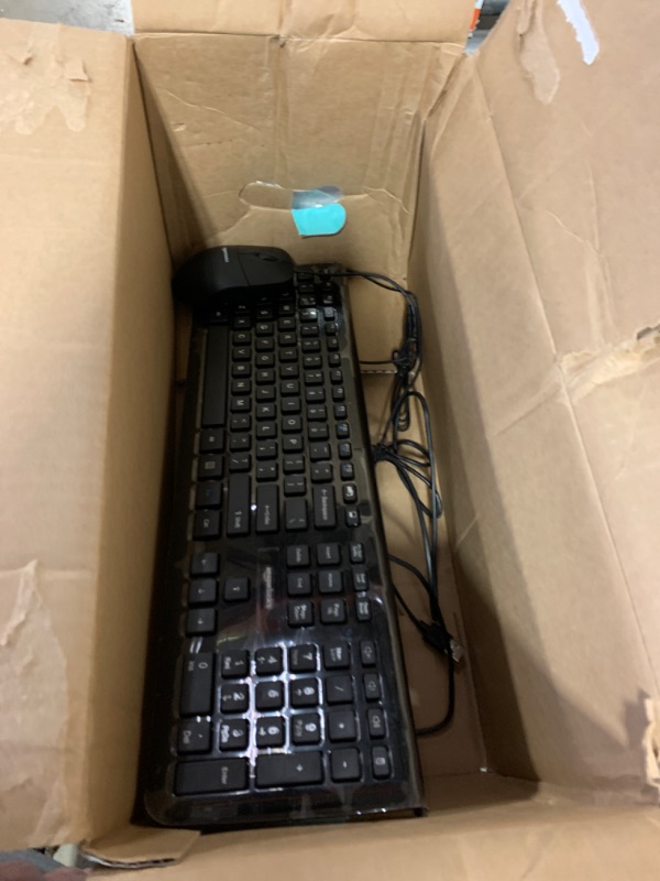 Photo 1 of Amazon Basics USB Wired Computer Keyboard (QWERTY) and Mouse Bundle Pack, black
