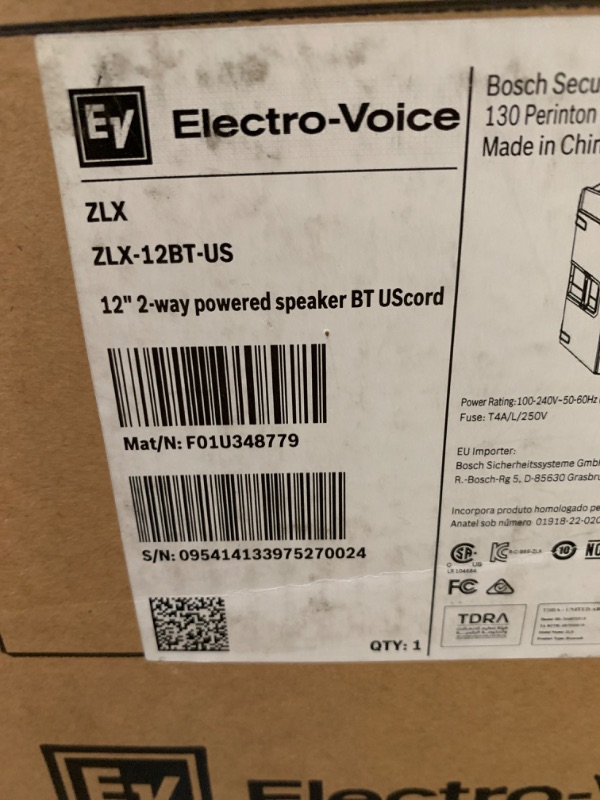 Photo 3 of Electro-Voice ZLX-12BT 12" 1000W Bluetooth Powered Loudspeaker
