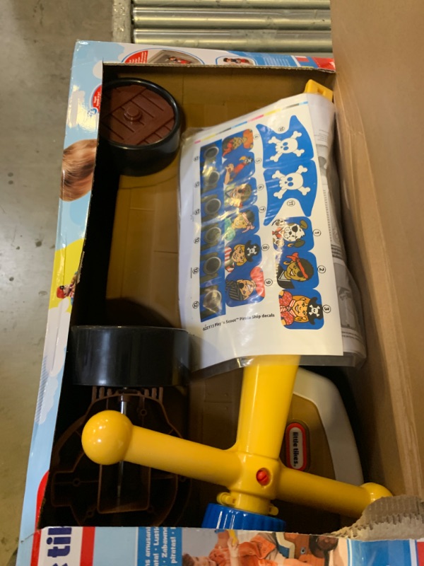 Photo 2 of Little Tikes 2-in-1 Pirate Ship Ride-On Toy - Kids Ride-On Boat with Wheels, Under Seat Storage and Playset with Figures - InteractiveToys for 1 year olds and above, Multicolor