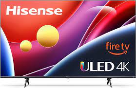 Photo 1 of Hisense 58-inch ULED U6 Series Quantum Dot LED 4K UHD Smart Fire TV & HS218 2.1ch Sound Bar with Wireless Subwoofer, 200W, Powered by Dolby Audio, Roku TV Ready, Bluetooth, 3 EQ Modes 58-Inch Fire TV
