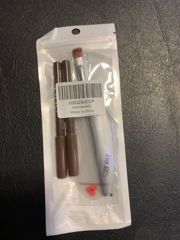Photo 2 of 2 short eyebrow pencil with 1 pack eyebrow brush,1 pack eyebrow tool,#brownpen002
