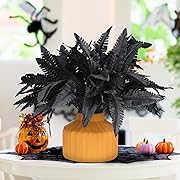 Photo 1 of 10 Pcs Black Persian Fern Leaf Plant Artificial Ferns for Outdoors Black Fake Ferns Faux Fern Realistic Plastic Wedding Shop Background Decoration for Interior DIY Material, 13.8 Inch Long - Sealed