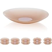 Photo 1 of 5 Pairs Nipple Cover for Women Reusable, Adhesive Silicone Nipple Pasties, Sticky Bra Pasties Petals