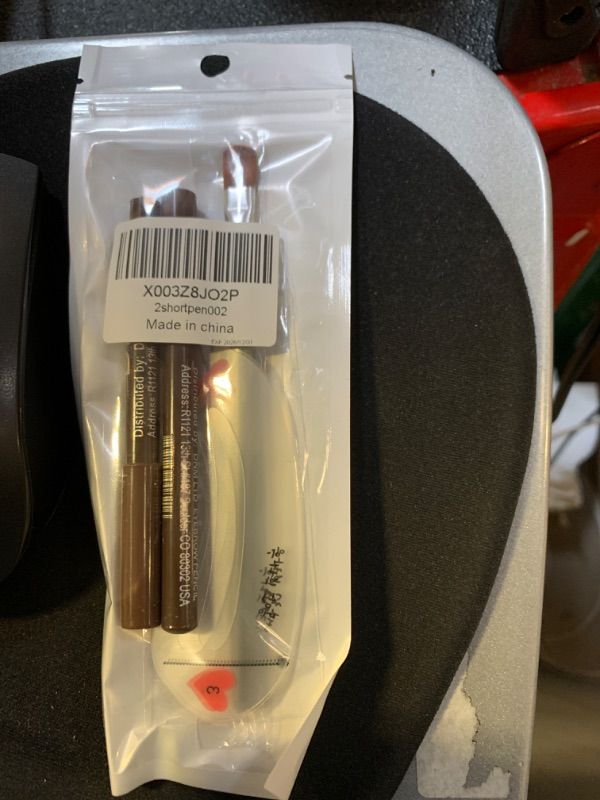 Photo 2 of 2 short eyebrow pencil with 1 pack eyebrow brush,1 pack eyebrow tool,#brownpen002
