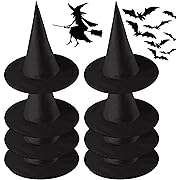 Photo 1 of  2 Pack Bundle of 8 Pcs Witch Hats,Witch Hat,Black Witch Hat,Halloween Black Witch Hat,Suitable for Role-Playing or Party Decoration,Decoration of Large Halloween Party Supplies
