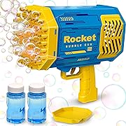 Photo 1 of Bubble Gun 69 Holes Bubble Machine for Kids Adults, Bubble Blower Maker w/Lights & Bubble Solution, Outdoor Yard Toys for 3 4 5 6 7 8 9 10 11 12 Year Old Boys Birthday Christmas Party Gift(Blue)
