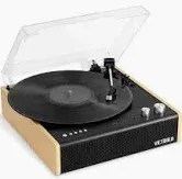 Photo 1 of Victrola Eastwood 3-Speed Bluetooth Turntable with Built-in Speakers and Dust Cover | Upgraded Turntable Audio Sound | Black (VTA-72-BAM) 