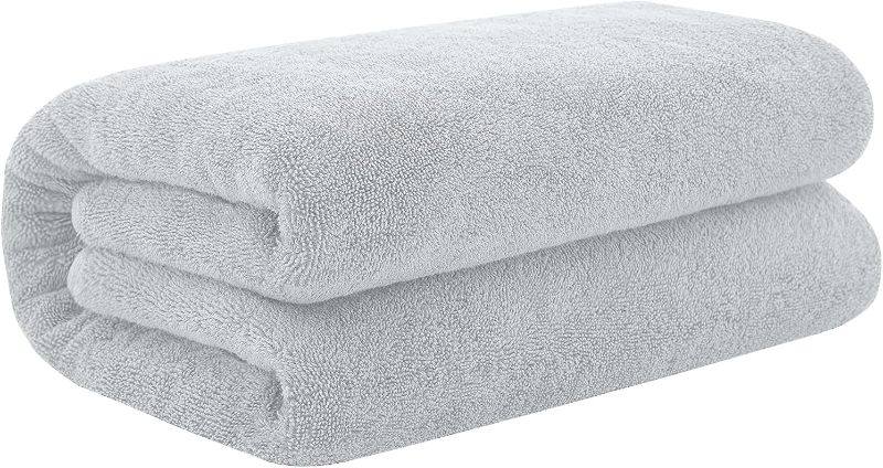 Photo 1 of 100% Cotton Luxury Oversized Bath Towel 42x79 Clearance Pack of 1 – 600 GSM Highly Absorbent & Quick Dry Extra-Large Bath Sheet for Bathroom, Hotel, Spa, Beach, Pool, Gym in Highrise