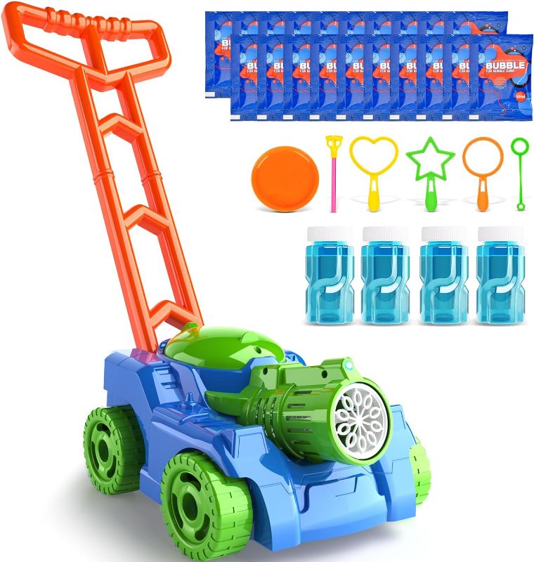 Photo 1 of  Bubble Machine, Bubble Lawn Mower for Toddlers 1-3, Push Toys Automatic Bubble Mower, Outdoor Backyard Gardening Toy Christmas Birthday Gifts for 3 4 5 6 Years Old Boys Girls Preschool
Brand: Pupu Pig