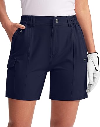 Photo 1 of G Gradual Women's Hiking Golf Cargo Shorts 5" with 7 Pockets Quick Dry Light Weight Outdoor Summer Shorts for Women SIZE XL
