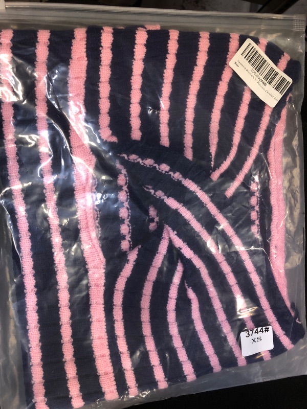 Photo 2 of Bairmild Women's Striped Twist Front Knit Tube Top Sexy Strapless Cutout Crop Tank Sleeveless Slim Fit Bandeau Crochet Top SIZE XS
