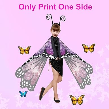 Photo 1 of Butterfly Wings for Girls Butterfly Halloween Costume for Girls Butterfly Fairy Wings Shawl with Antenna Headband
