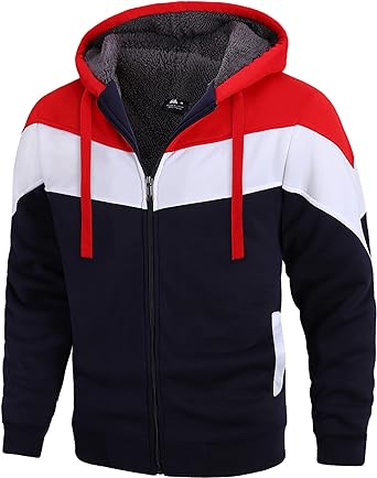 Photo 1 of JACKETOWN Men's Heavyweight Fleece Hoodies full Zipper Thick Sherpa Lined Sweatshirt Wool Warm Coat 2XL
