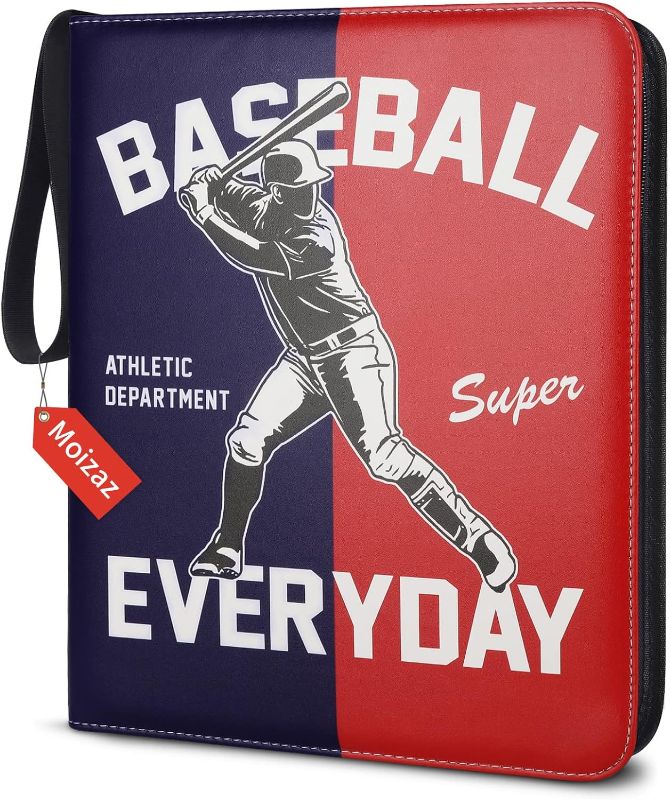 Photo 1 of Baseball Card Binder 900 Pockets Trading Card Binder 50 Removable Sleeves Sports Card Binder Card Collection Binder For Trading Cards Card Sheets For Standard Size Cards Sports Cards (900 Pockets, C)
