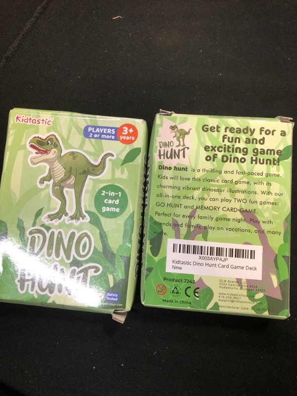 Photo 2 of Kidtastic Dino Hunt Card Game Deck for 3-6 Age Toddler Kids, Learning and Strategy Memory Games, Educational and Preschool Birthday Party Match Hunt for Boys and Girls 2pk
