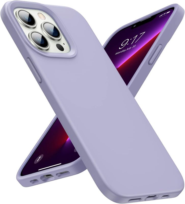 Photo 1 of OuXul iPhone 13 Pro Max Case, Case for iPhone 13 Pro Max 6.7 Inch (2021), Shockproof Liquid Silicone Phone Case [Anti-Scratch Microfiber Lining][Drop Protection],Light Purple 4PK
