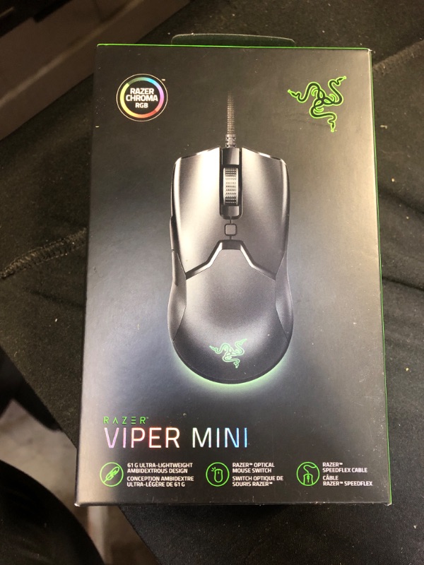 Photo 2 of Razer Viper Mini Ultralight Gaming Mouse: Fastest Gaming Switches - 8500 DPI Optical Sensor - Chroma RGB Underglow Lighting - 6 Programmable Buttons - Drag-Free Cord - Classic Black