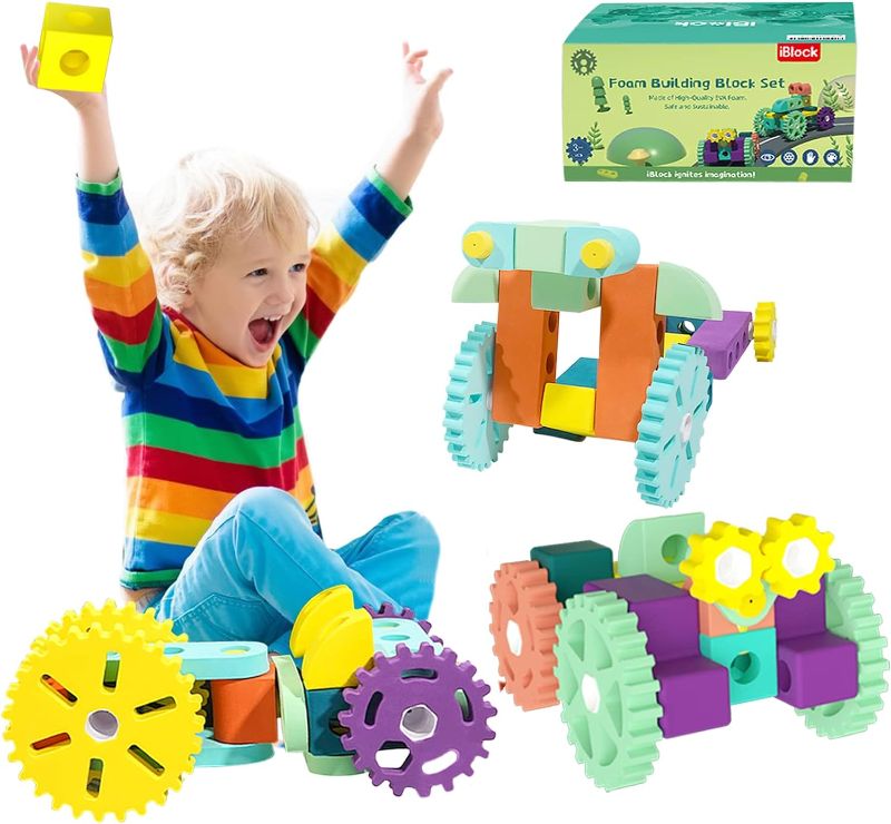 Photo 1 of Extra Large Foam Building Block Set, Soft but Firm, Safe to Kids, Encourage Children’s Hands-on Creative and Imaginative Game, Great STEM Learning Toy for Children Ages 5-10 Years Old (77PCS)
