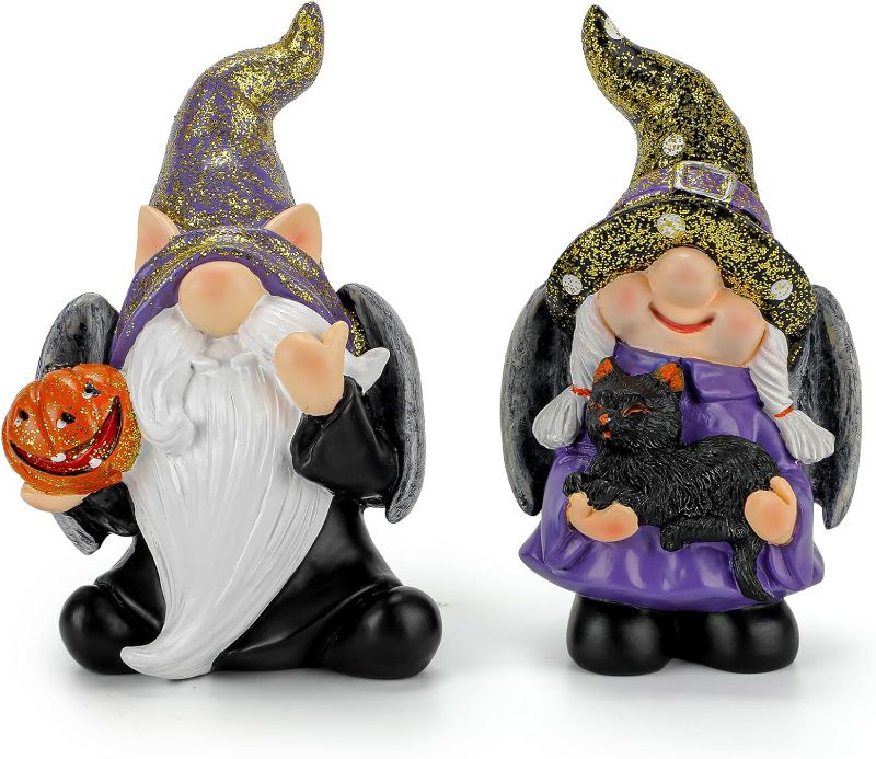 Photo 1 of Zonling Halloween Gnomes Decorations, 2 PCS Handmade Gnomes Figurines Halloween Gnomes Decor for Home Table Ornaments
