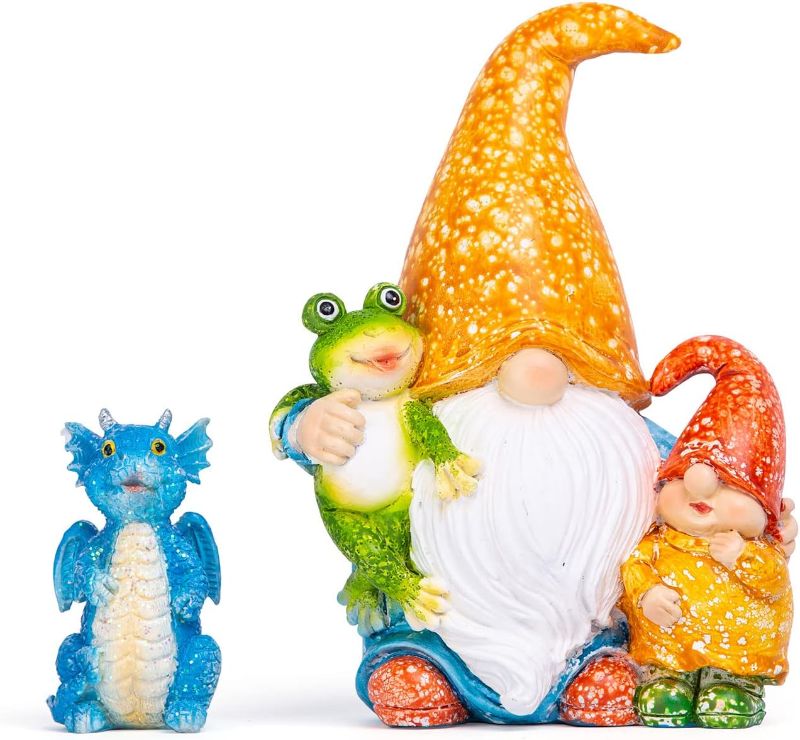 Photo 1 of xxoasis Garden Gnomes Statues,Funny Resin Garden Courtyard Dragon, Indoor Outdoor Gnomes Decorations for Yard/Desk Ornaments (A1)
