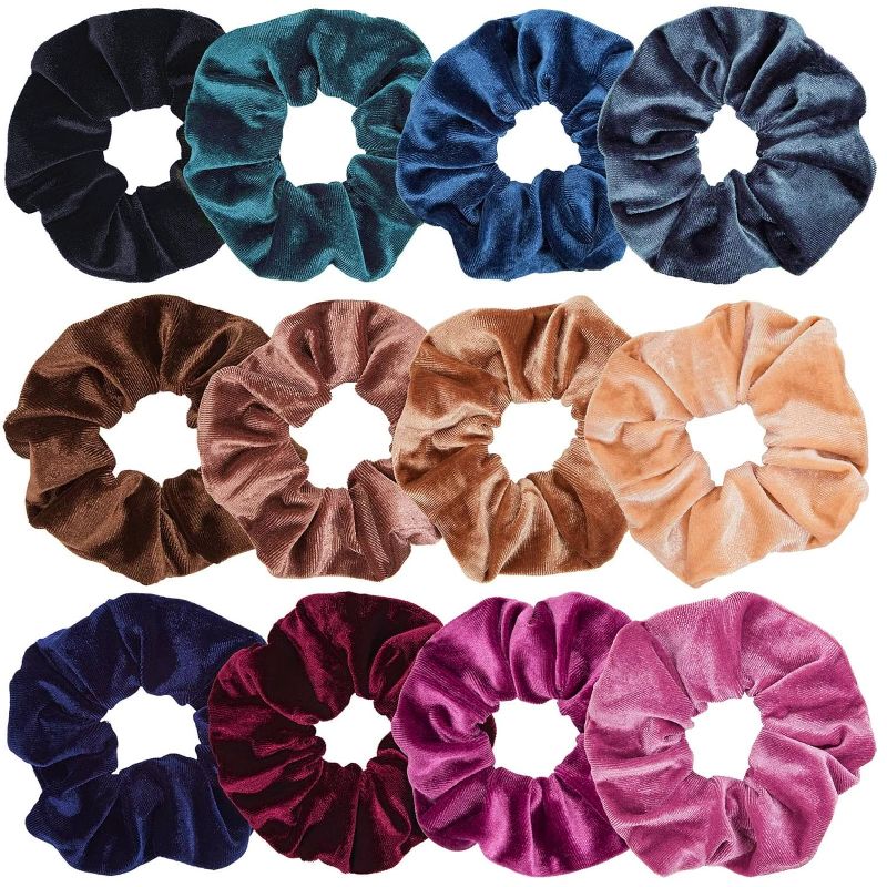 Photo 1 of 12 Pcs Big Hair Scrunchies Velvet Elastic Hair Bands Scrunchy, Large Hair Scrunchies for Women's Hair, Hair Ties Scrunchie Accessories Valentine's Day Christmas Gifts for Women Teenage Girls
