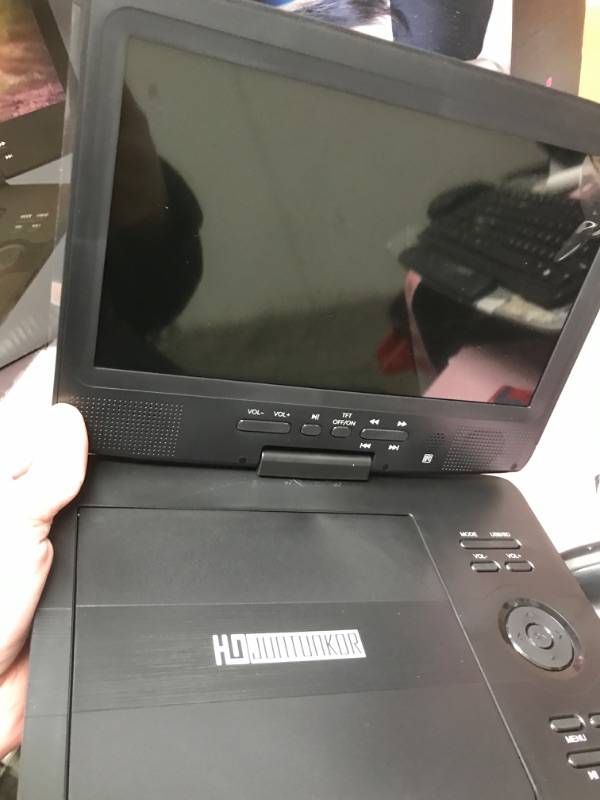 Photo 1 of 12" Portable DVD Player with 5-Hour Rechargeable Battery, 10.1" HD Swivel Display Screen, Support CD/DVD/SD Card/USB, Car Headrest Case, Car Charger, Last Memory Valentines