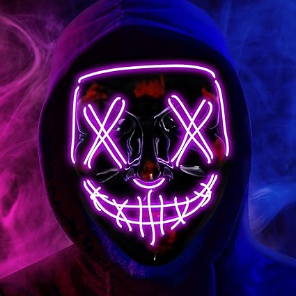 Photo 1 of Purge Mask, LED Mask Light up Mask LED Halloween Mask for Men Adults Women Kids Boys for Cosplay Costume Party
2 pack