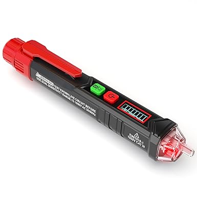 Photo 1 of KAIWEETS HT100 Non Contact Voltage Tester AC Electricity Detect Pen 12V-1000V/48V-1000V Dual Range with LCD Display LED Flashlight Buzzer Alarm Wire Breakpoint Finder