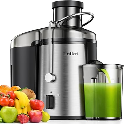 Photo 1 of Juicer Machine, 500W Juicer with 3” Wide Mouth for Whole Fruits and Veg, Centrifugal Juice Extractor with 3-Speed Setting, Easy to Clean, Stainless Steel, BPA Free (Black)