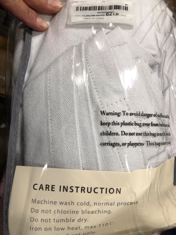 Photo 2 of 100% Blackout Shield Linen Blackout Curtains 84 Inch Long 2 Panels Set, Clip Rings/Rod Pocket Blackout Curtains, Black Out Curtains & Drapes for Bedroom, 50 inches Wide Each Panel, Ice Cube White Ice Cube White 50''W x 84''L