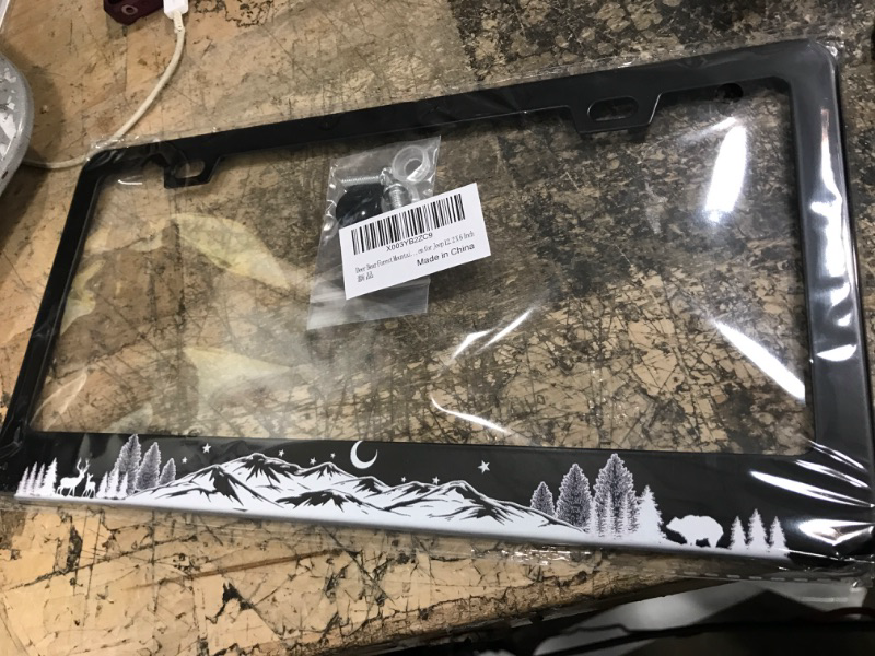 Photo 1 of Floral License Plate Frame,70s Retro Floral License Plate Frame,Rust-Proof Waterproof Stainless Steel 2 Hole License Plate Holder for Men Women 12.2 X 6 Inch