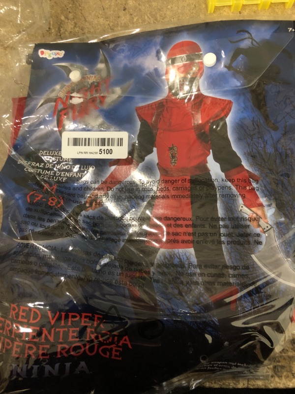 Photo 1 of Disguise Shadow Ninjas Night Fury Red Viper Ninja Deluxe Boys Costume, 7-8