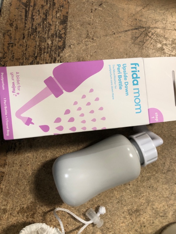 Photo 2 of Frida Mom Upside Down Peri Bottle for Postpartum Care | The Original Fridababy MomWasher for Perineal Recovery and Cleansing After Birth. Color:Gray