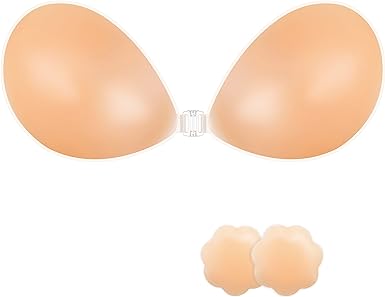 Photo 1 of Adhesive Bra Strapless Sticky Invisible Push up Reusable Silicone Bra The Best Off Backless Viscous Bra for Women
