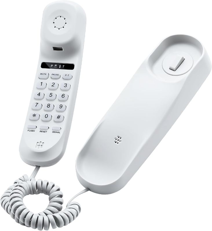 Photo 1 of Corded Phone for Home, Durable landline Phone with Large Buttons for Seniors, Versatile Mini Phone for The Home, Office, and More cream color
