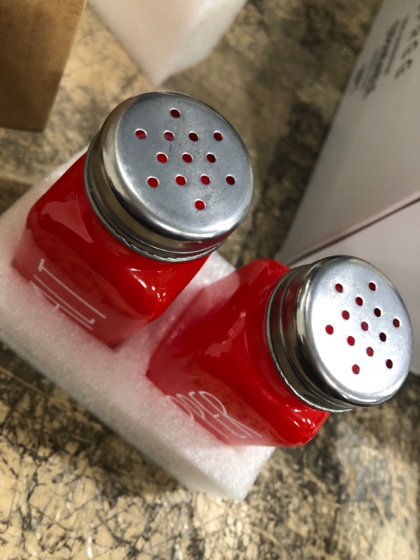 Photo 2 of Red Salt And Pepper Shakers Set,Kitchen Decor,Glass Salt And Pepper Shakers Set,Cute Salt Shaker,Gift For Women,Modern Farmhouse Decor,Home Decor,No Words Rubbing Off (2 RED)