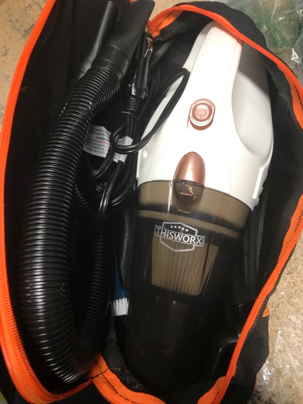 Photo 2 of 
Play Video
Click to see more videos






6 VIDEOS

ThisWorx Car Vacuum Cleaner - Car Accessories - Small 12V High Power Handheld Portable Car Vacuum w/Attachments, 16 Ft Cord & Bag - Detailing Kit Essentials for Travel, RV Camper